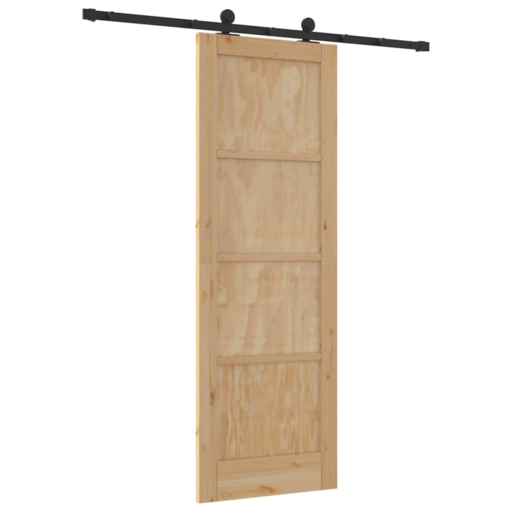 Sliding Door Set Manual natural and black 28.9 x 83.1 in