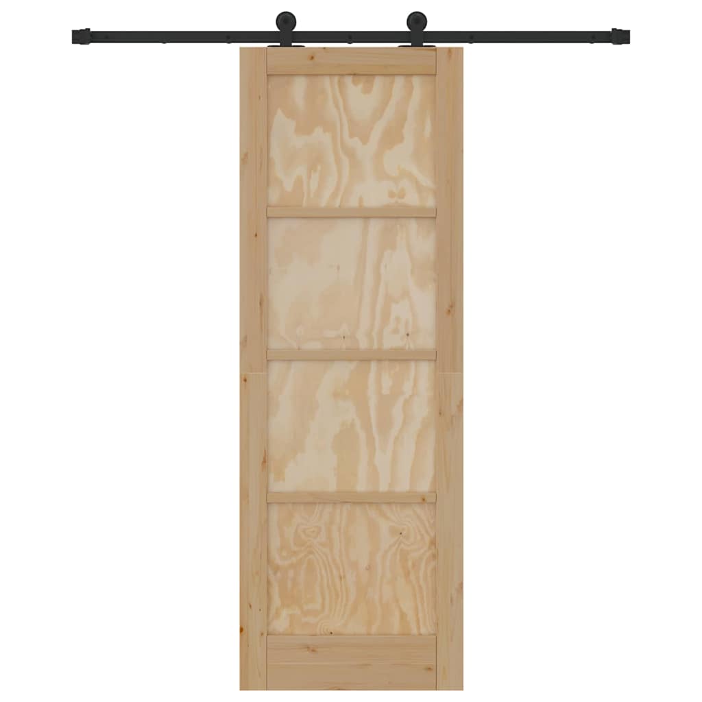 Sliding Door Set Manual natural and black 28.9 x 83.1 in