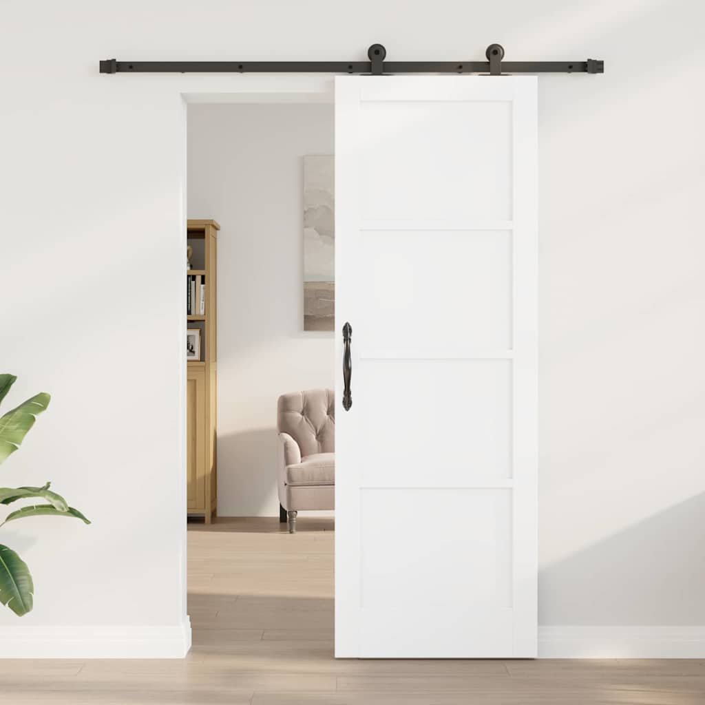 Sliding Door Set Manual White and black 28.9 x 83.1 in