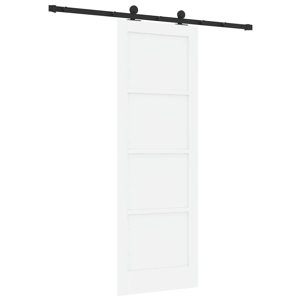 Sliding Door Set Manual White and black 28.9 x 83.1 in