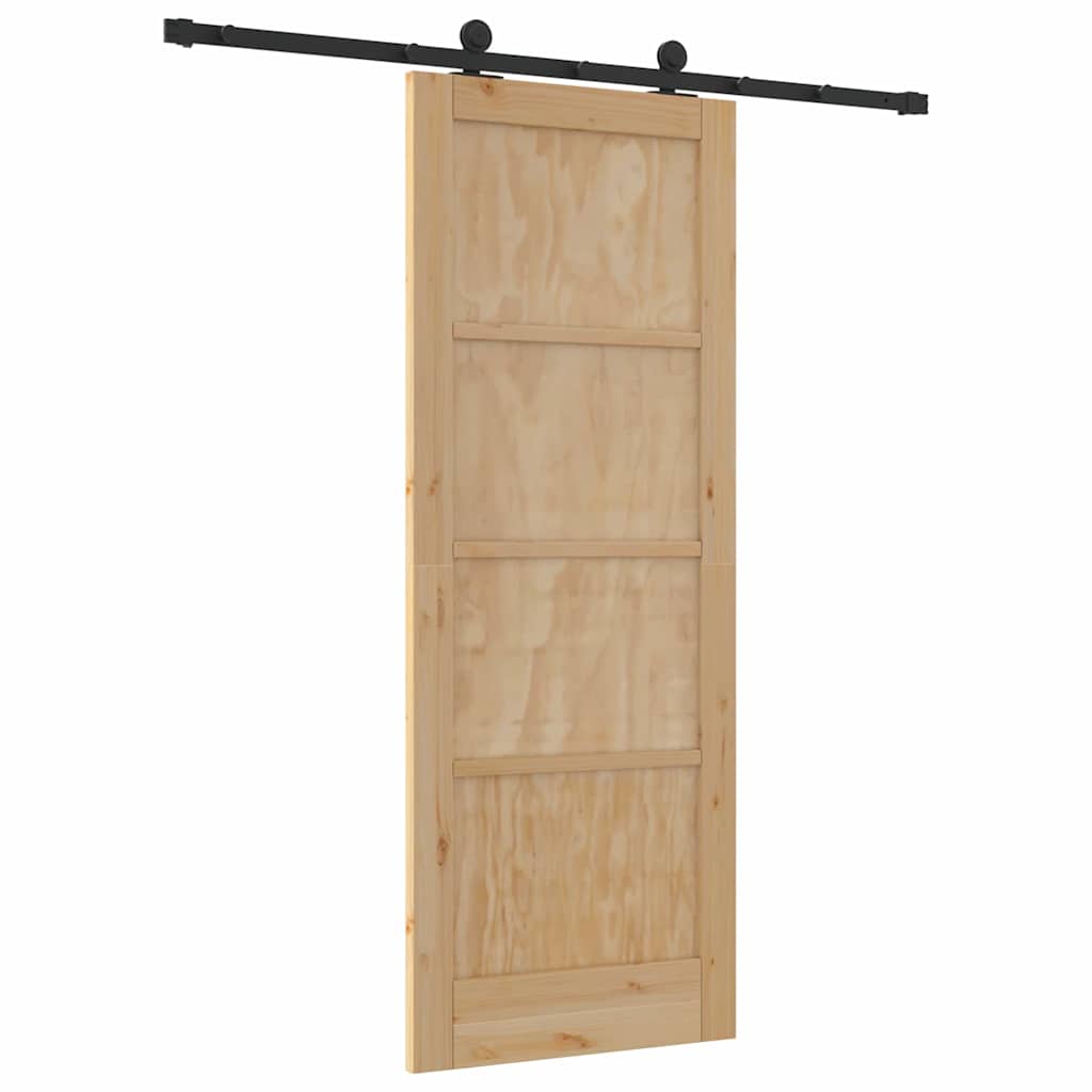Sliding Door Set Manual natural and black 30.7 x 79.5 in