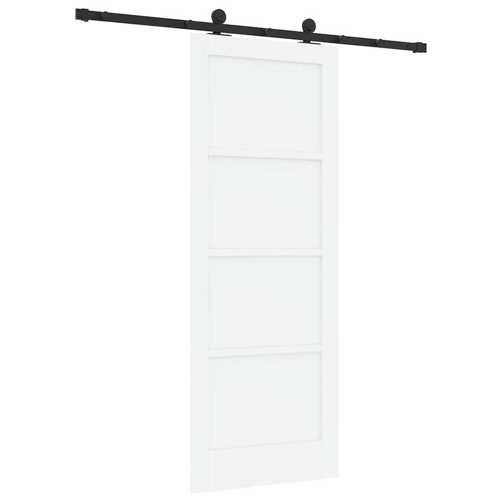 Sliding Door Set Manual White and black 30.7 x 79.5 in