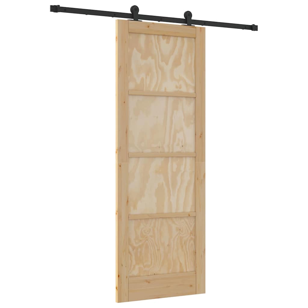 Sliding Door Set Manual natural and black 30.7 x 83.1 in