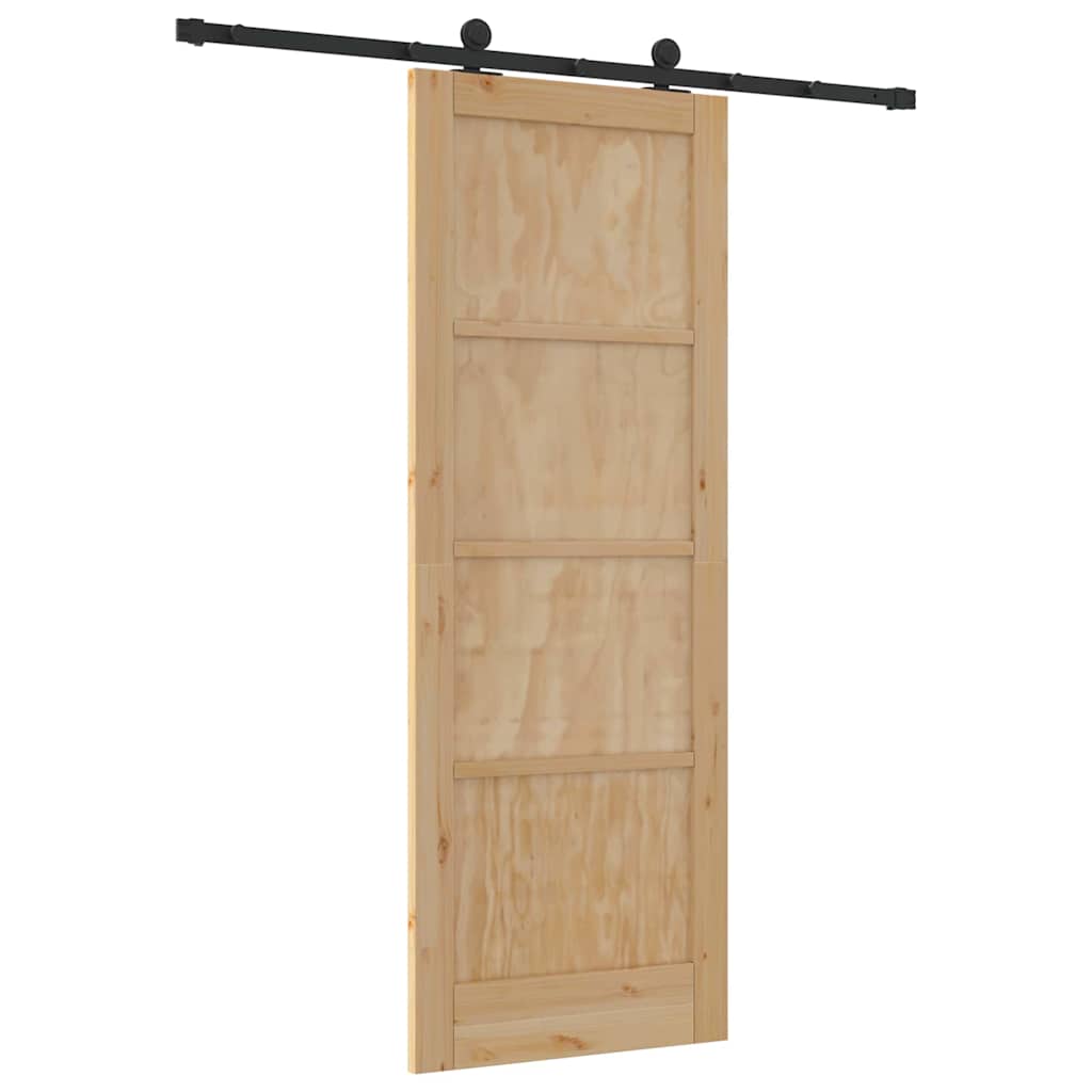 Sliding Door Set Manual natural and black 30.7 x 83.1 in