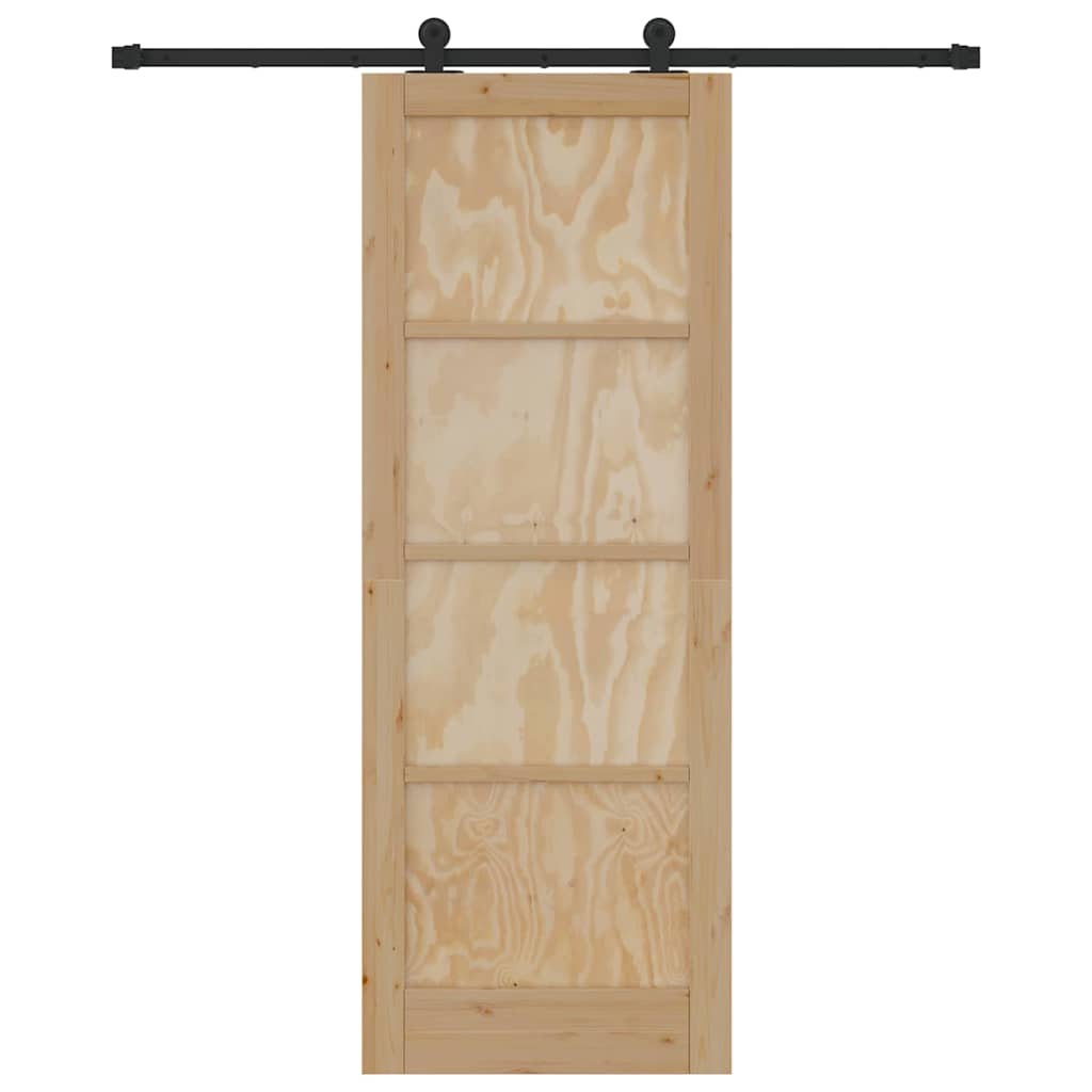 Sliding Door Set Manual natural and black 30.7 x 83.1 in