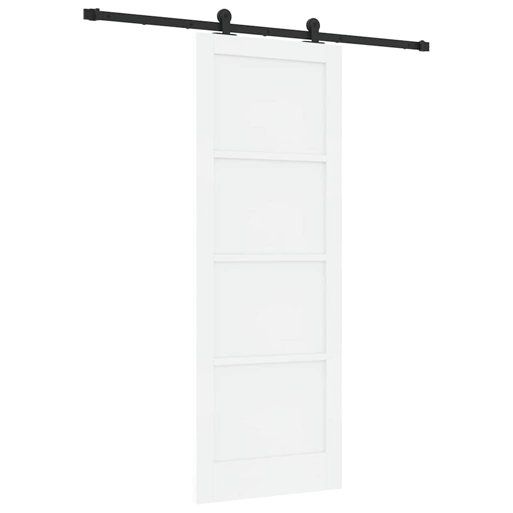 Sliding Door Set Manual White and black 30.7 x 83.1 in