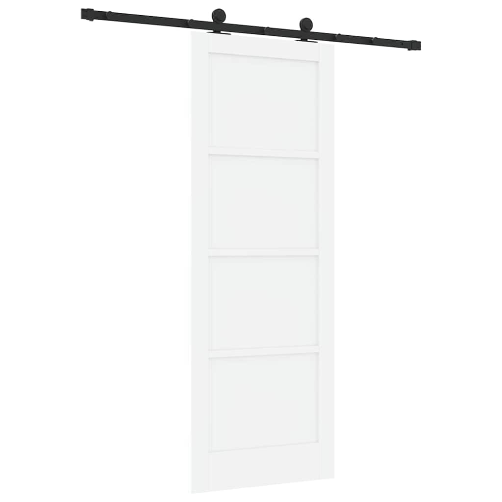 Sliding Door Set Manual White and black 30.7 x 83.1 in