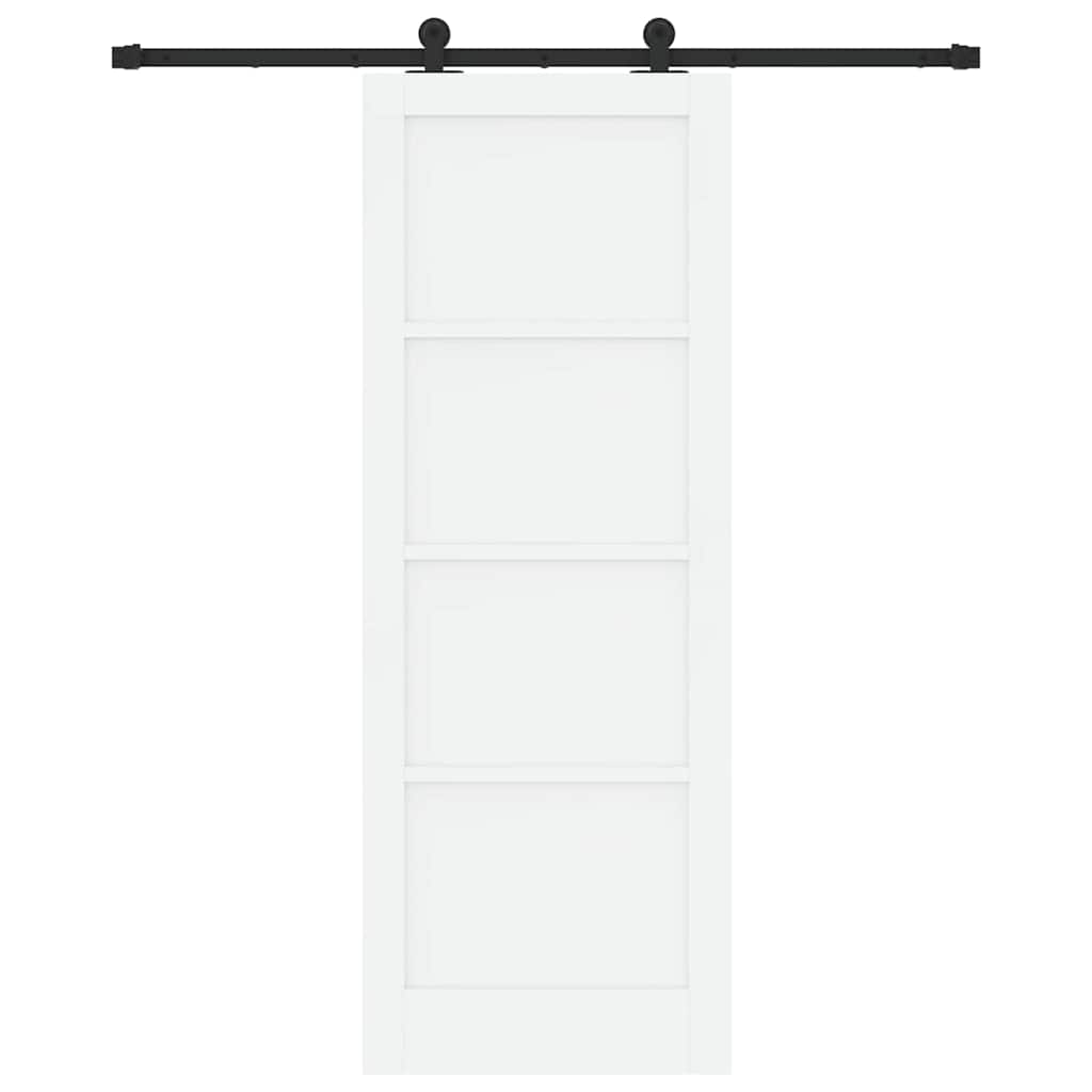 Sliding Door Set Manual White and black 30.7 x 83.1 in