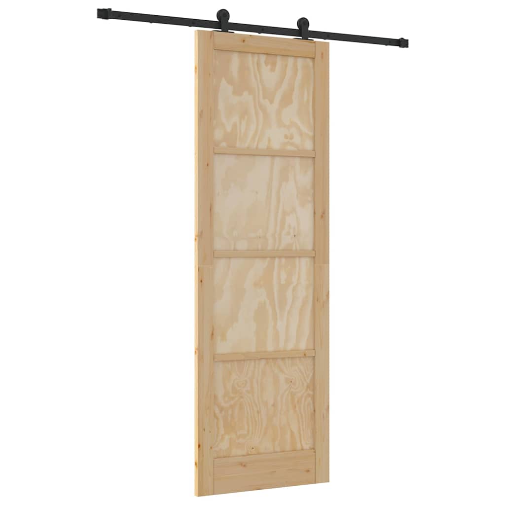 Sliding Door Set Manual natural and black 30.7 x 91.3 in