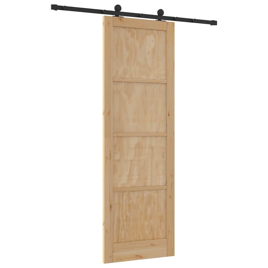 Sliding Door Set Manual natural and black 30.7 x 91.3 in
