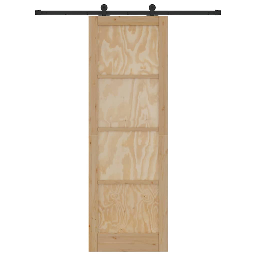 Sliding Door Set Manual natural and black 30.7 x 91.3 in
