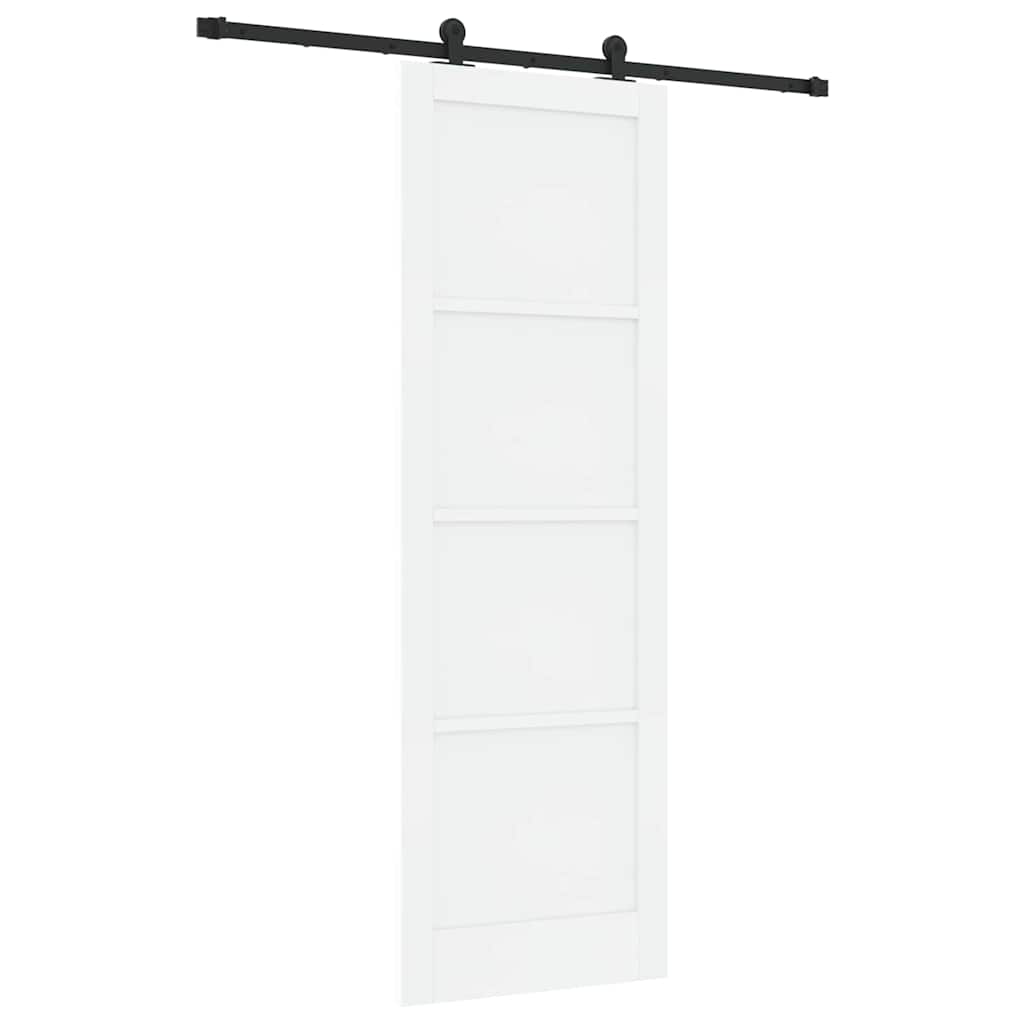 Sliding Door Set Manual White and black 30.7 x 91.3 in