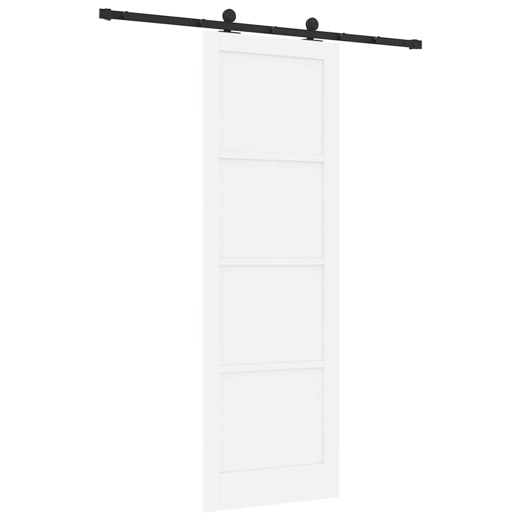 Sliding Door Set Manual White and black 30.7 x 91.3 in