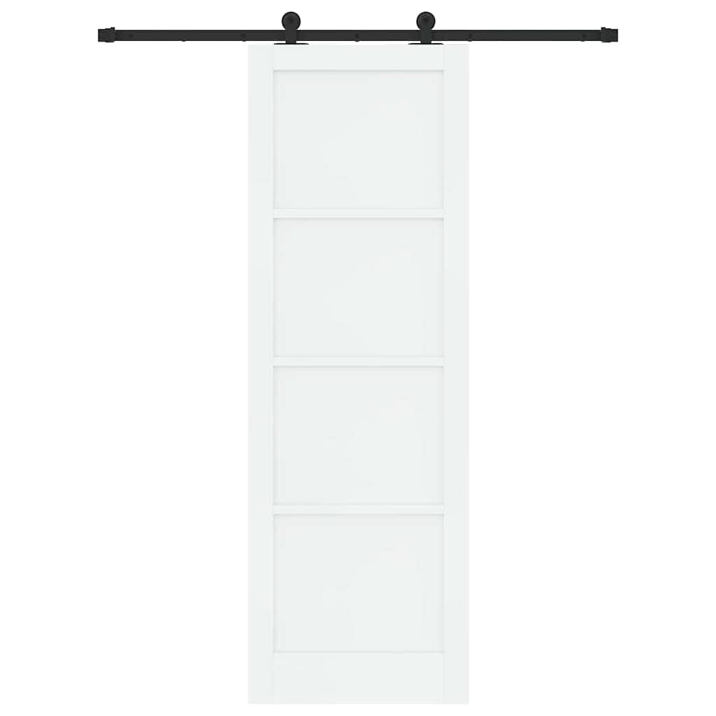 Sliding Door Set Manual White and black 30.7 x 91.3 in