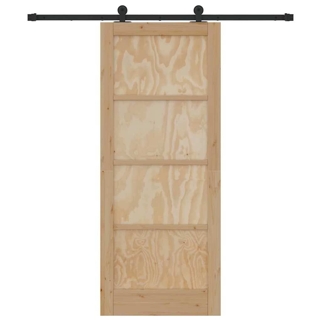 Sliding Door Set Manual natural and black 32.7 x 79.5 in