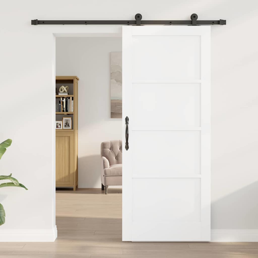 Sliding Door Set Manual White and black 32.7 x 79.5 in
