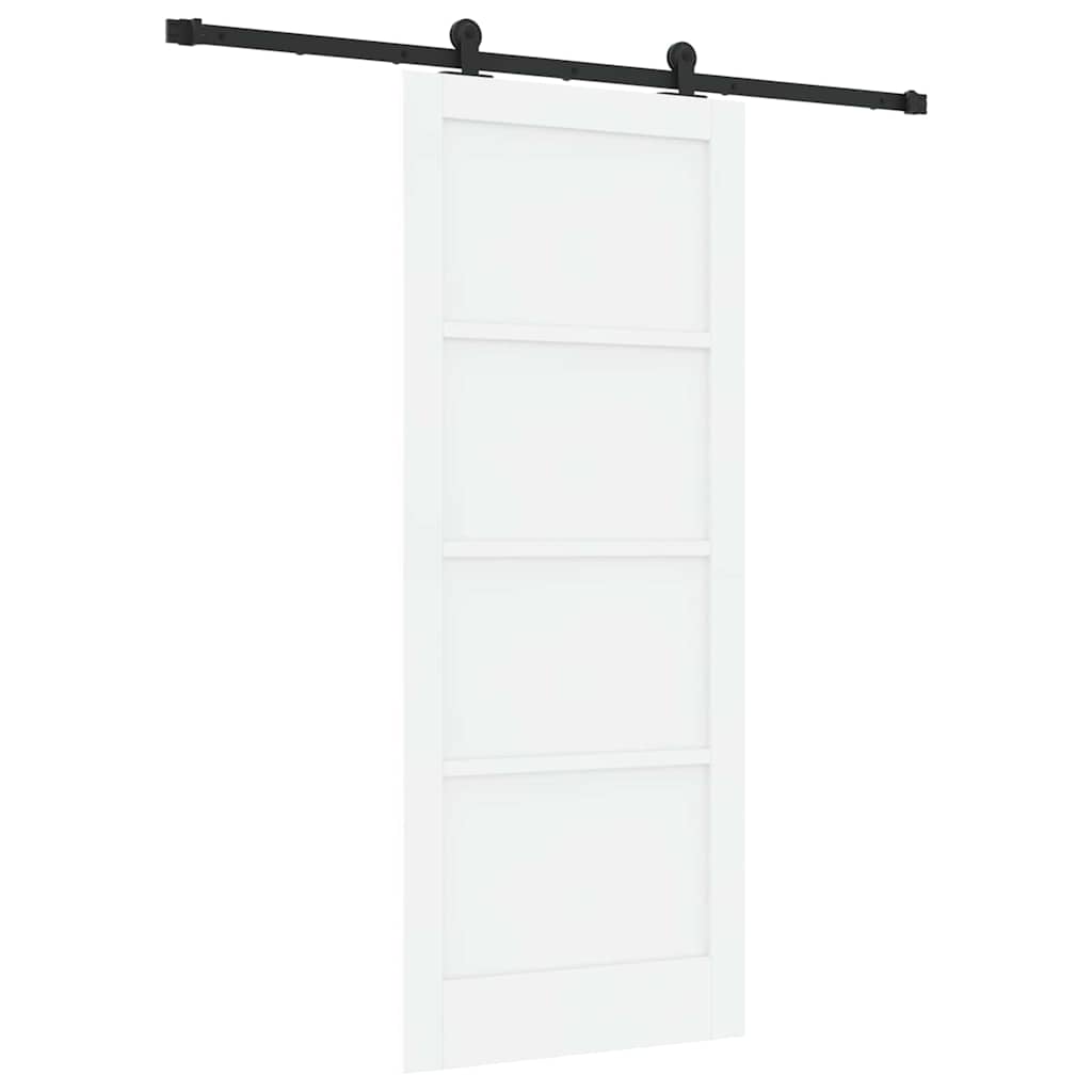 Sliding Door Set Manual White and black 32.7 x 79.5 in