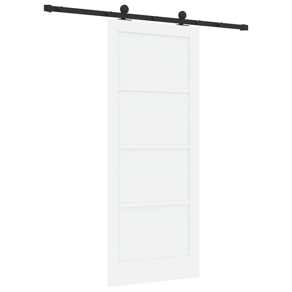 Sliding Door Set Manual White and black 32.7 x 79.5 in