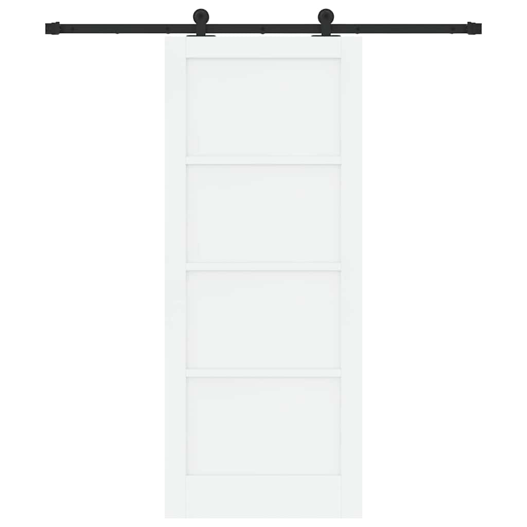 Sliding Door Set Manual White and black 32.7 x 79.5 in