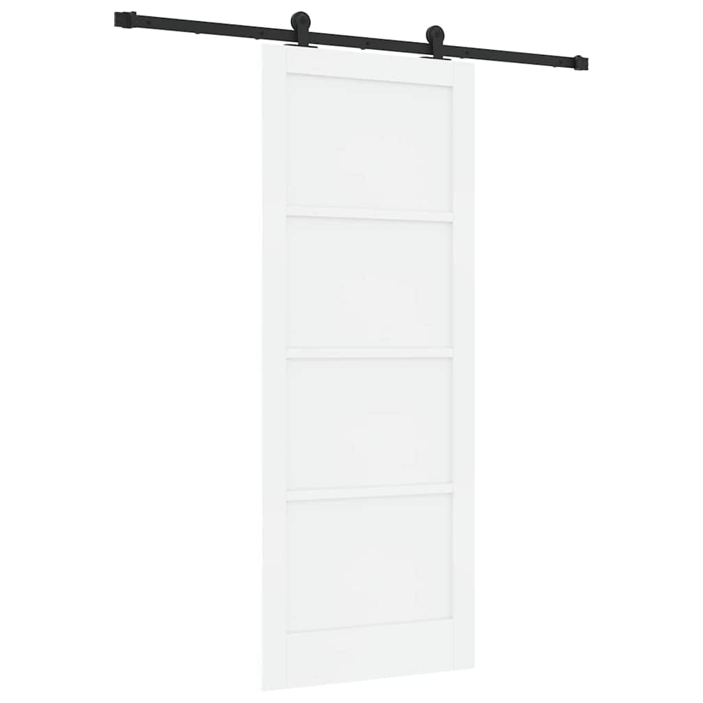 Sliding Door Set Manual White and black 32.7 x 83.1 in