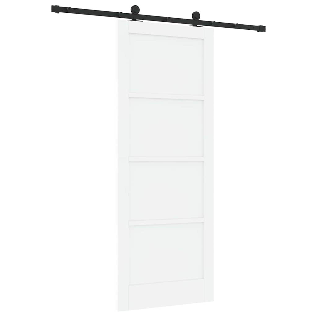 Sliding Door Set Manual White and black 32.7 x 83.1 in