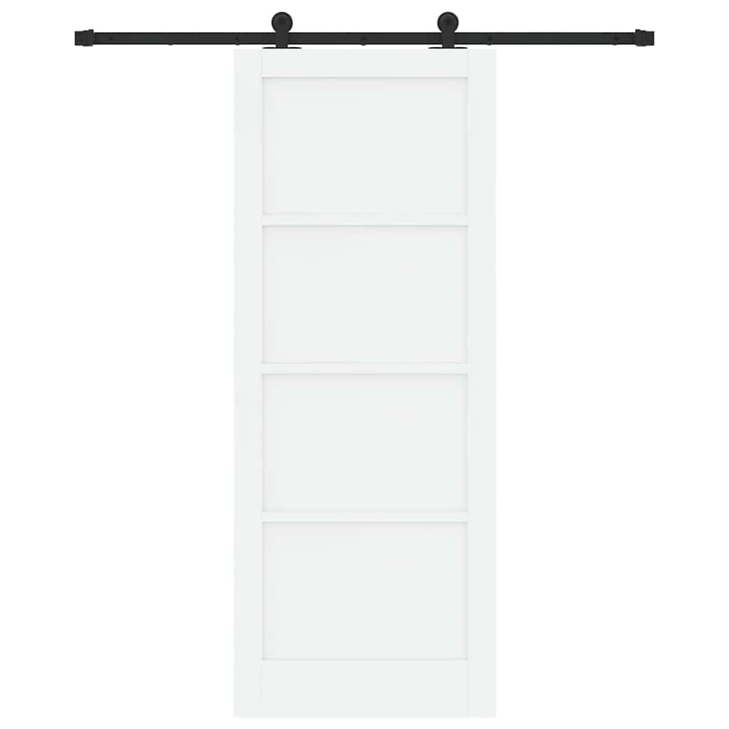 Sliding Door Set Manual White and black 32.7 x 83.1 in