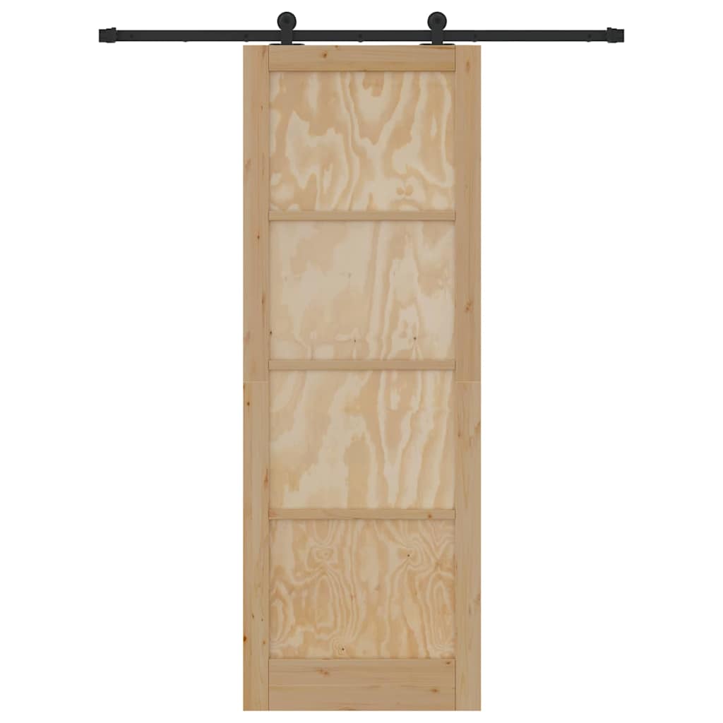 Sliding Door Set Manual natural and black 32.7 x 91.4 in