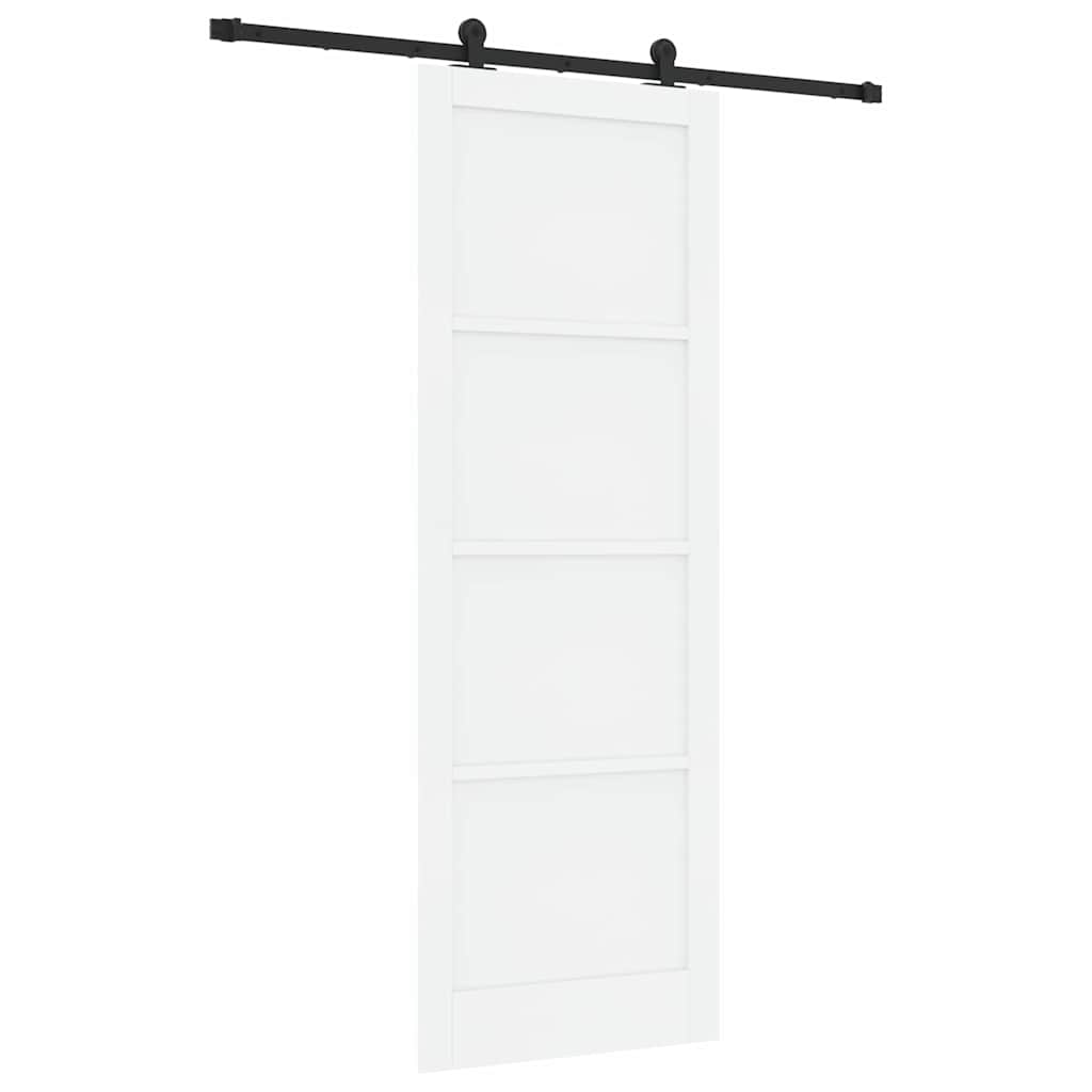 Sliding Door Set Manual White and black 32.7 x 91.4 in