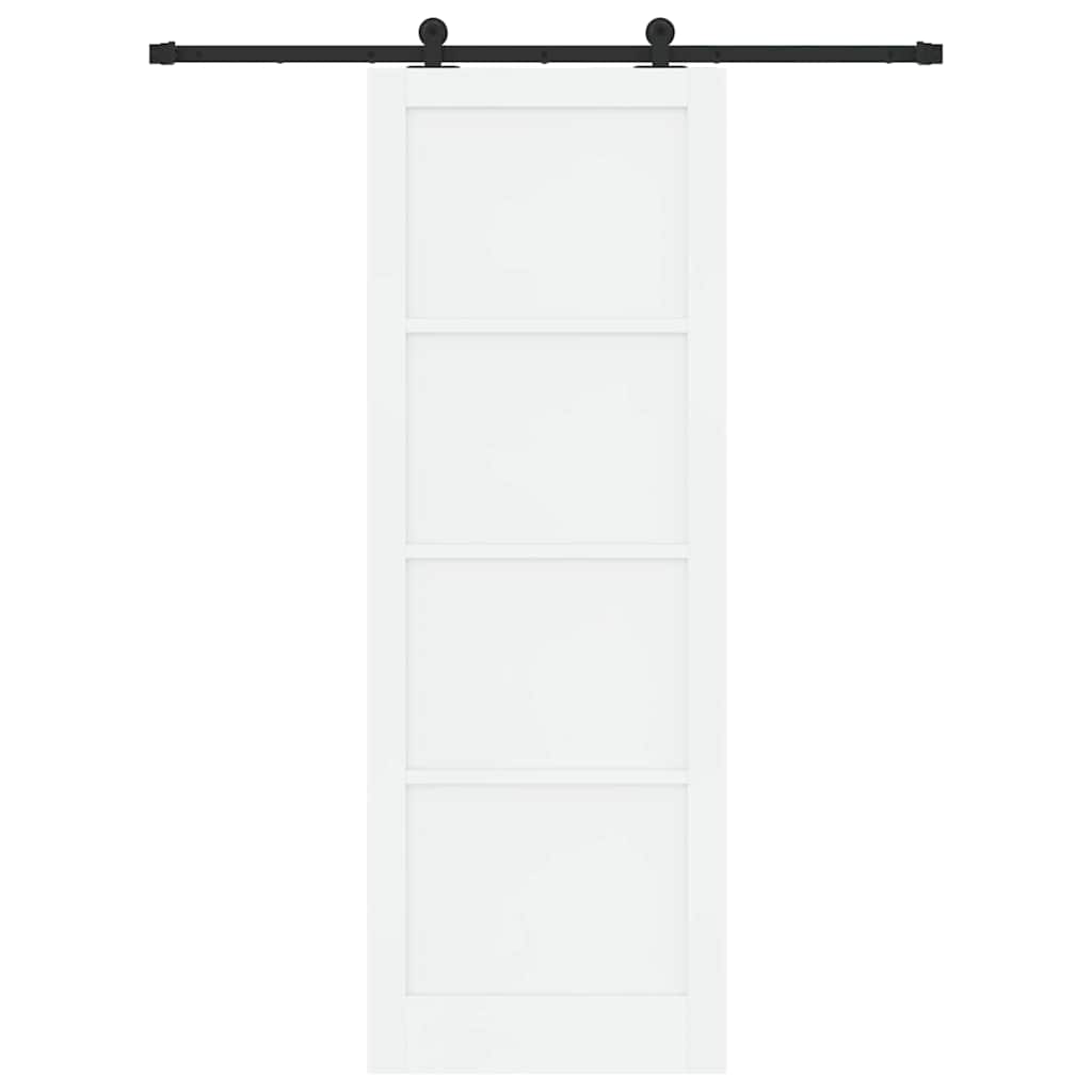 Sliding Door Set Manual White and black 32.7 x 91.4 in