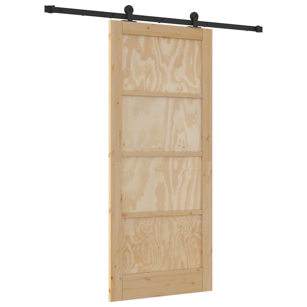 Sliding Door Set Manual natural and black 33.9 x 78.1 in