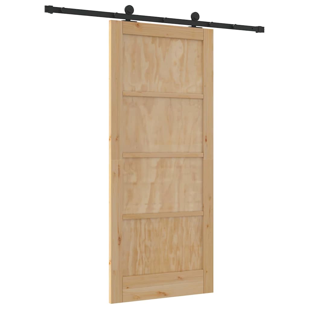 Sliding Door Set Manual natural and black 33.9 x 78.1 in
