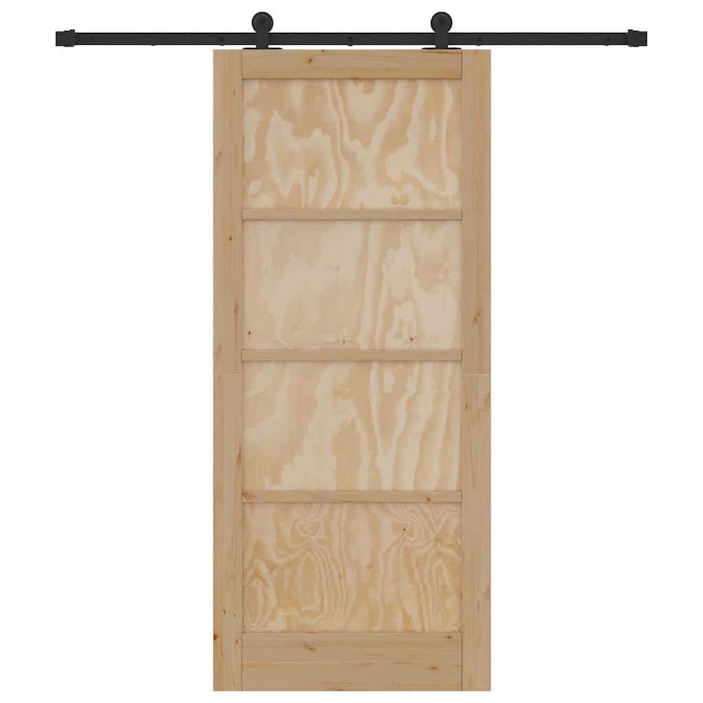 Sliding Door Set Manual natural and black 33.9 x 78.1 in