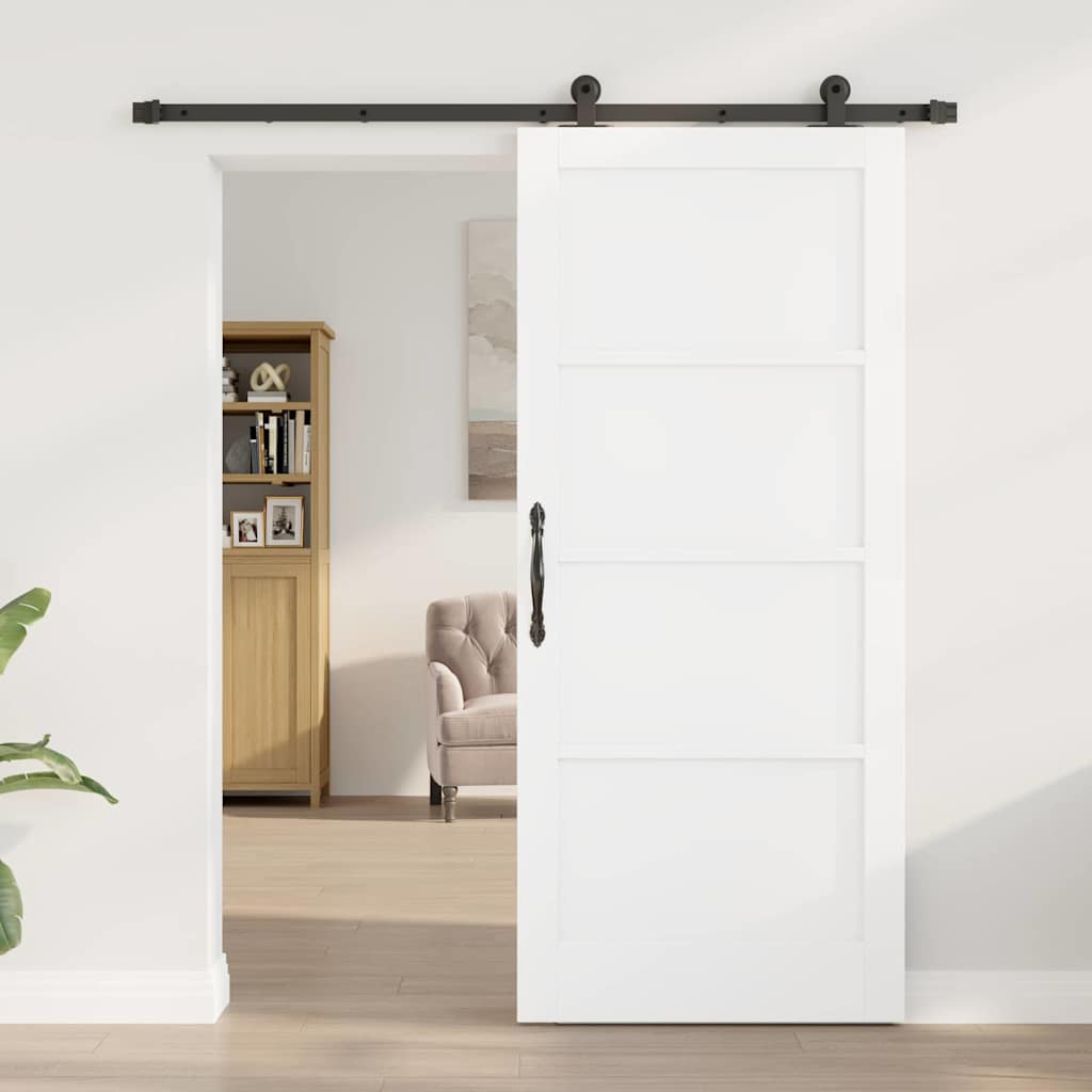 Sliding Door Set Manual White and black 33.9 x 78.1 in
