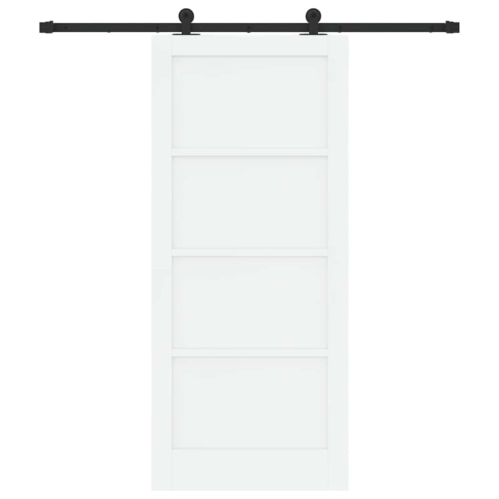 Sliding Door Set Manual White and black 33.9 x 78.1 in