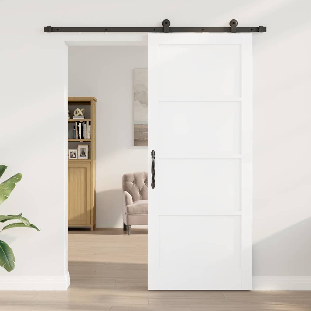 Sliding Door Set Manual White and black 33.9 x 83.1 in