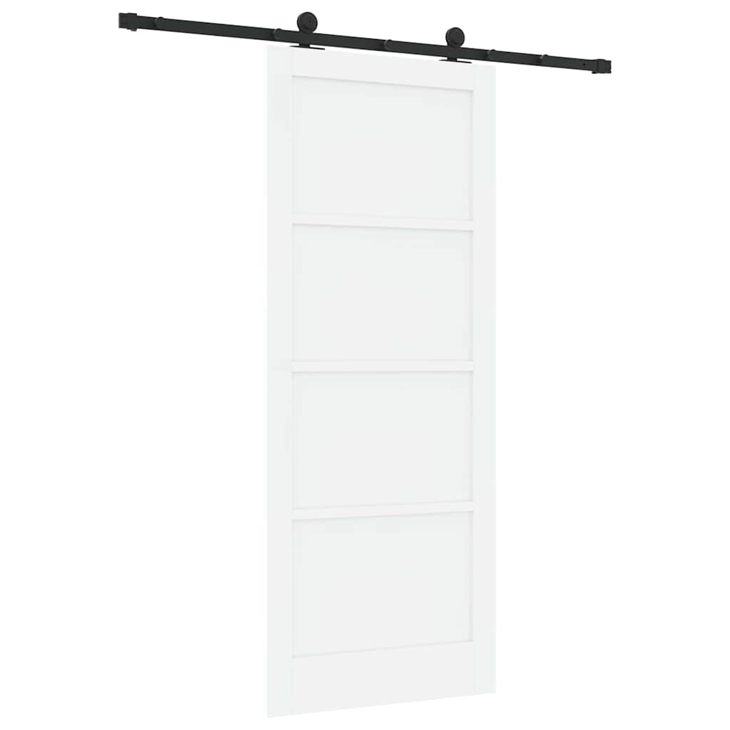 Sliding Door Set Manual White and black 33.9 x 83.1 in