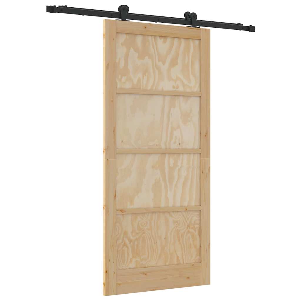 Sliding Door Set Manual natural and black 36.6 x 79.5 in