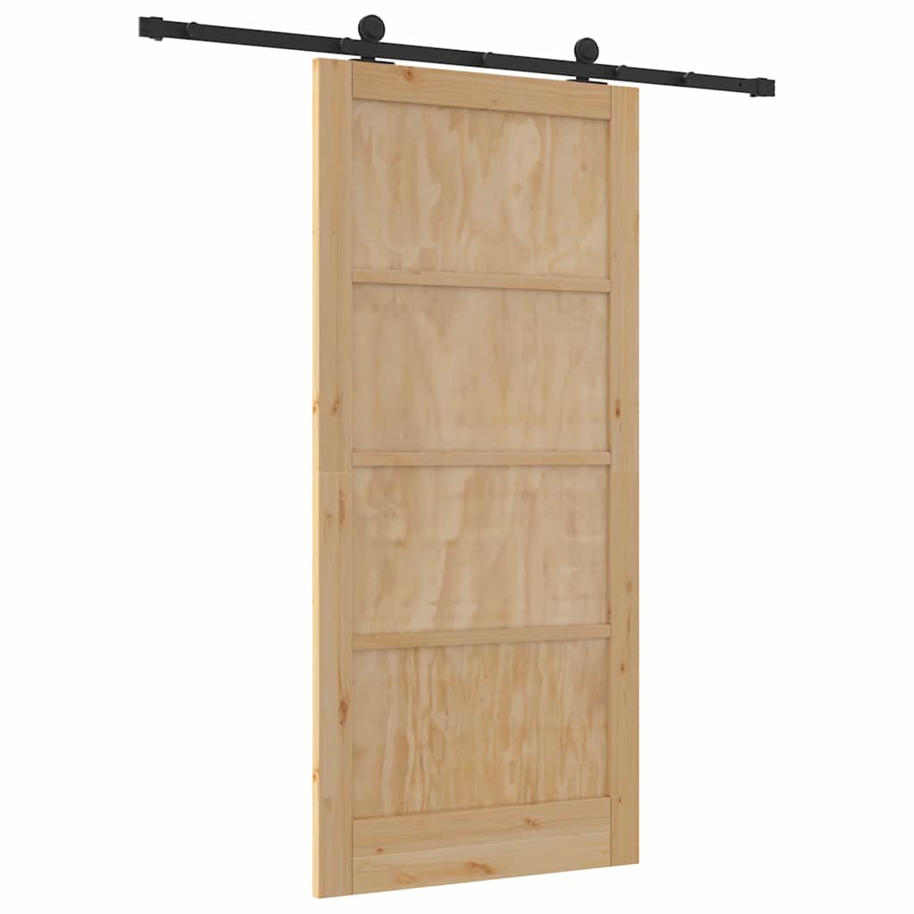 Sliding Door Set Manual natural and black 36.6 x 79.5 in