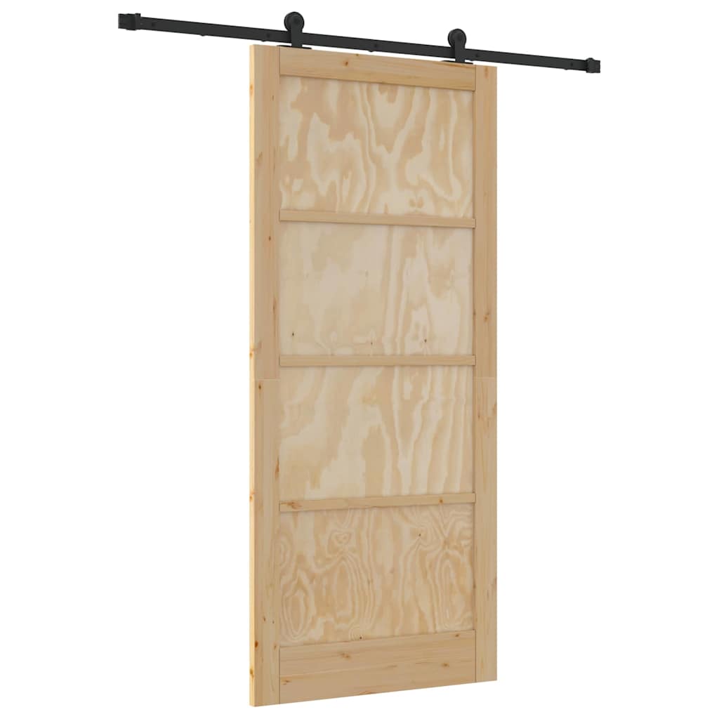 Sliding Door Set Manual natural and black 36.6 x 83.1 in