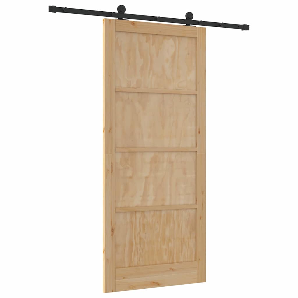Sliding Door Set Manual natural and black 36.6 x 83.1 in