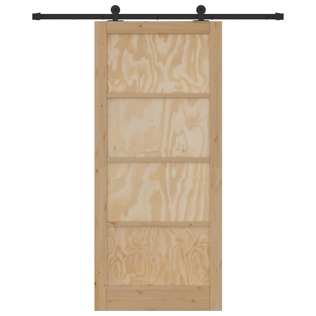 Sliding Door Set Manual natural and black 36.6 x 83.1 in