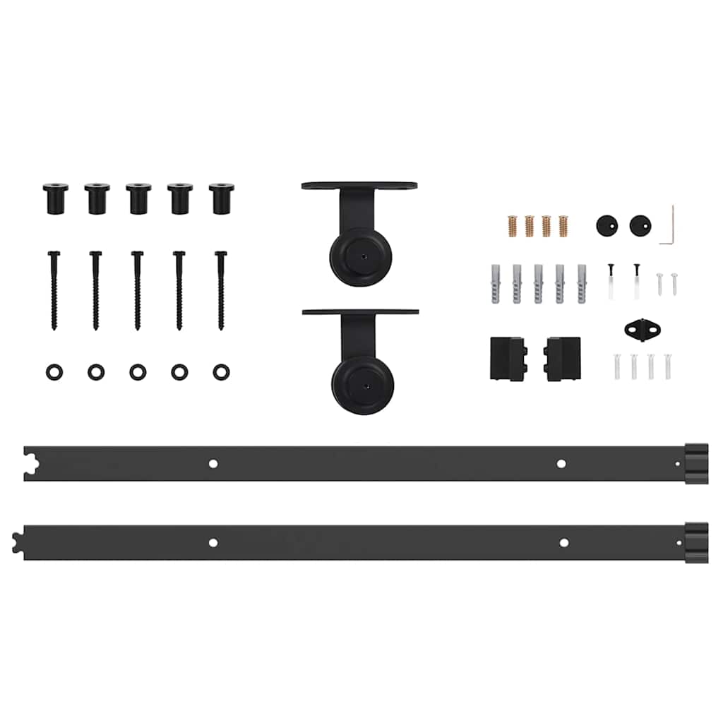 Sliding Door Set Manual White and black 36.6 x 83.1 in