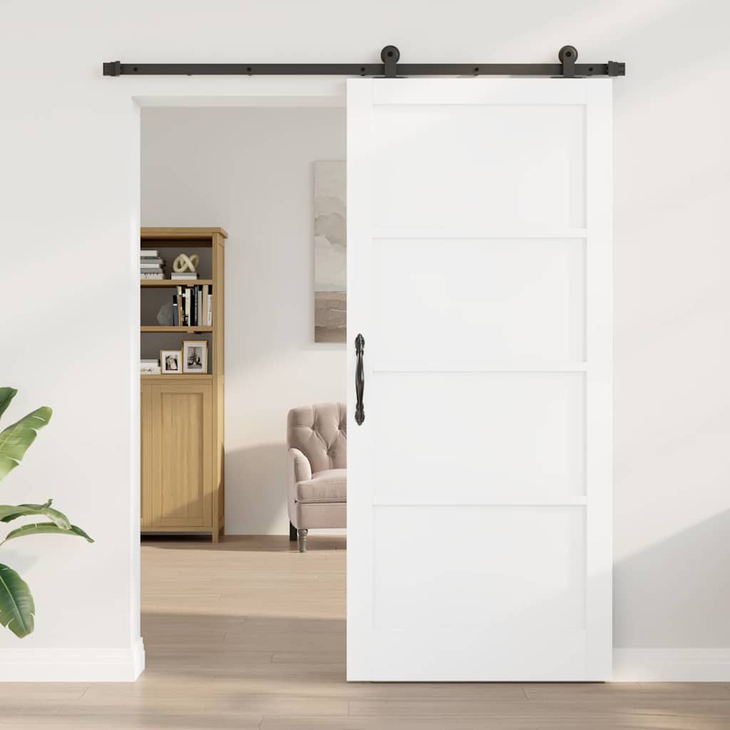 Sliding Door Set Manual White and black 36.6 x 83.1 in