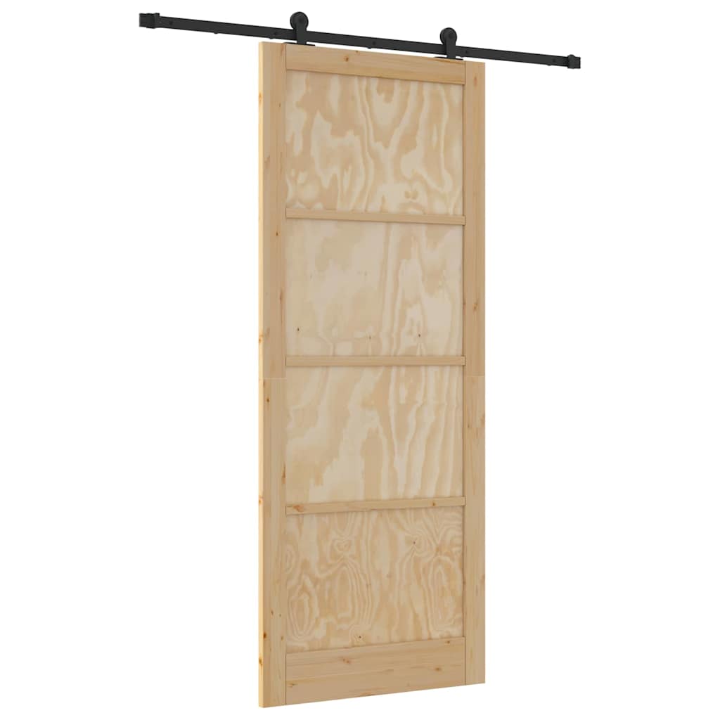 Sliding Door Set Manual natural and black 36.6 x 91.3 in