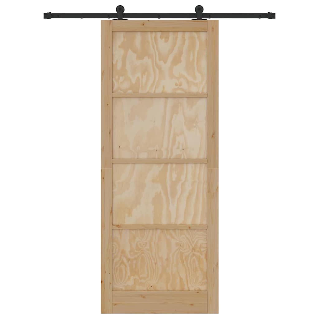 Sliding Door Set Manual natural and black 36.6 x 91.3 in