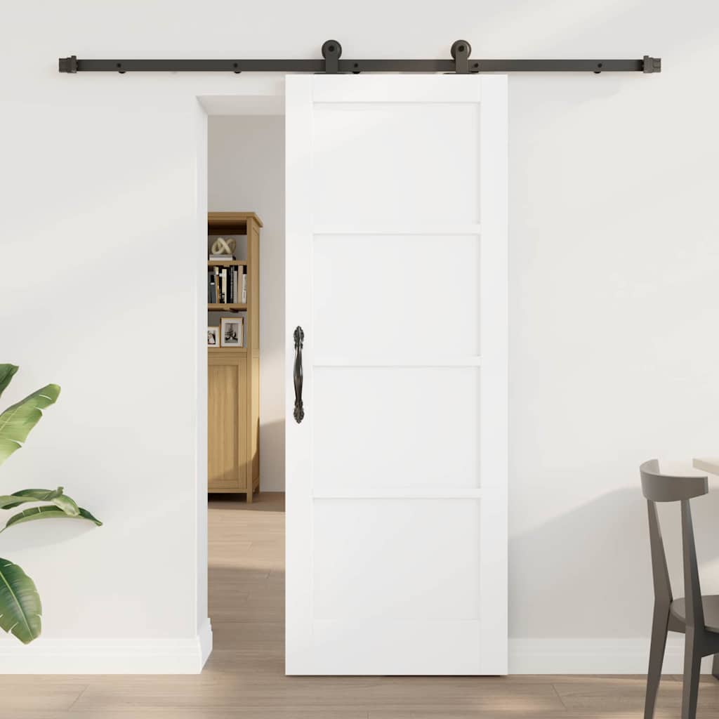 Sliding Door Set Manual White and black 29 x 78 in