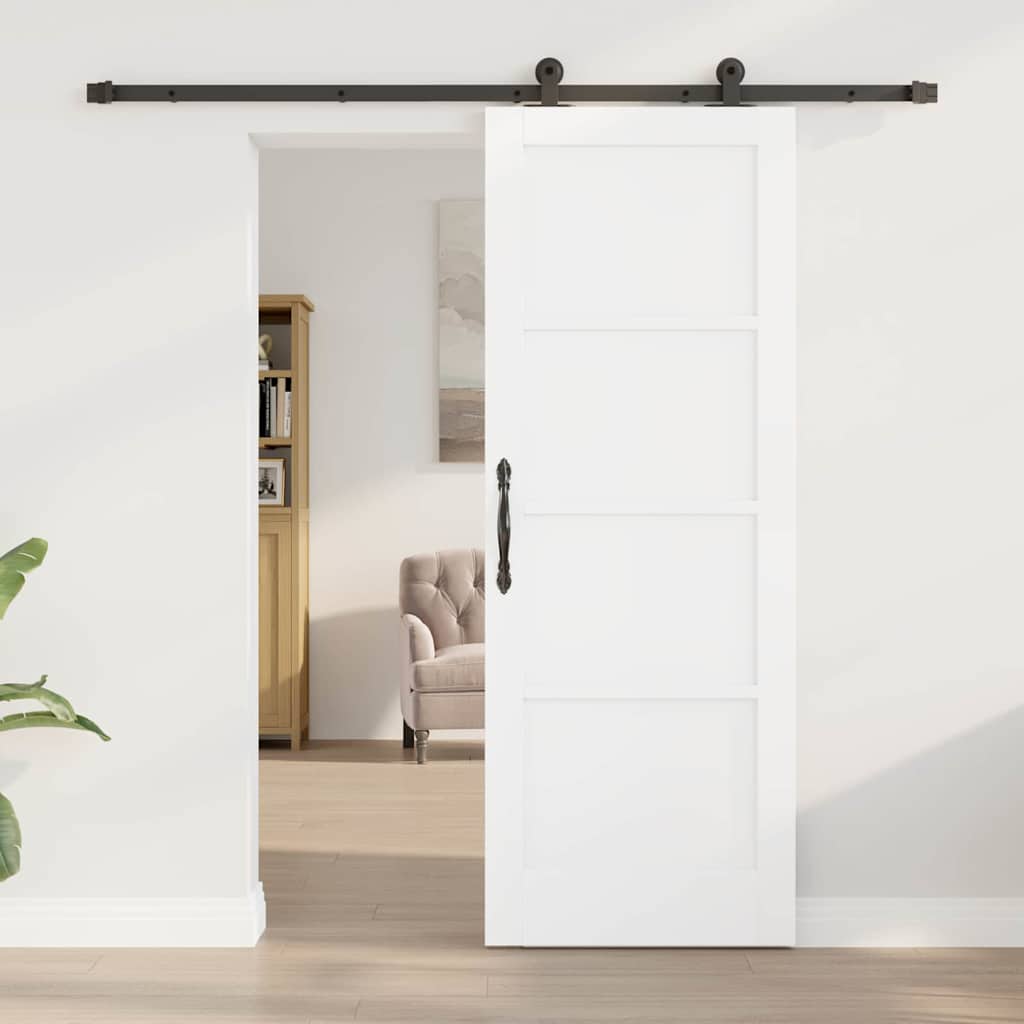 Sliding Door Set Manual White and black 29 x 78 in