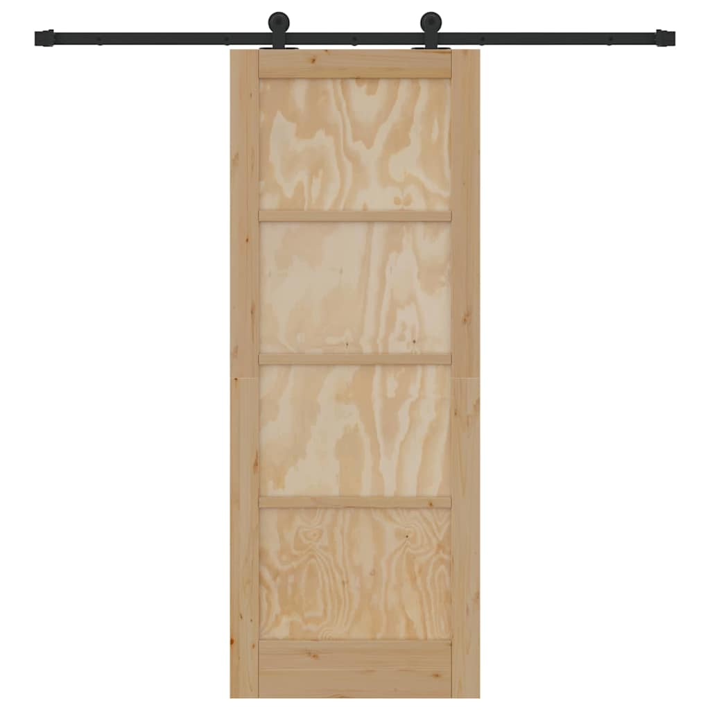 Sliding Door Set Manual natural and black 30.7 x 79.5 in