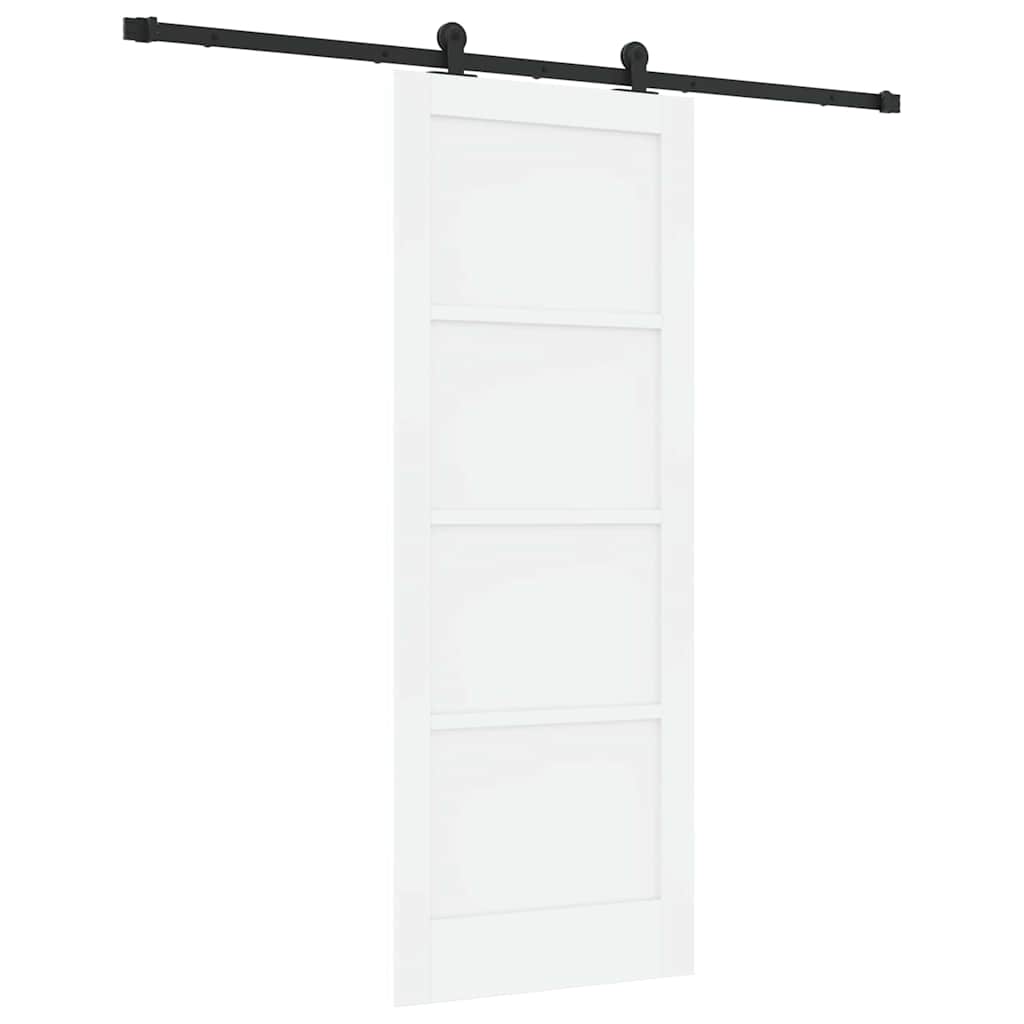 Sliding Door Set Manual White and black 30.7 x 79.5 in