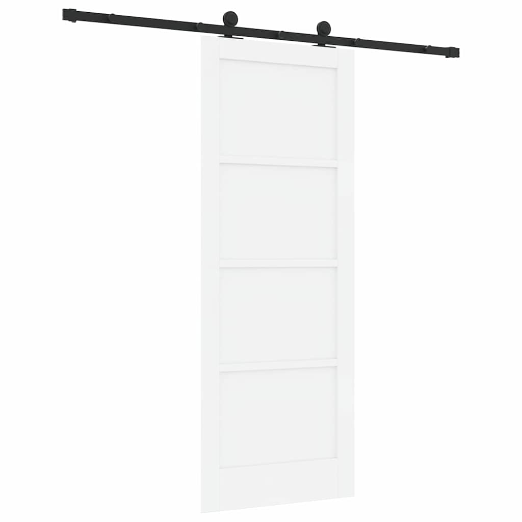 Sliding Door Set Manual White and black 30.7 x 79.5 in